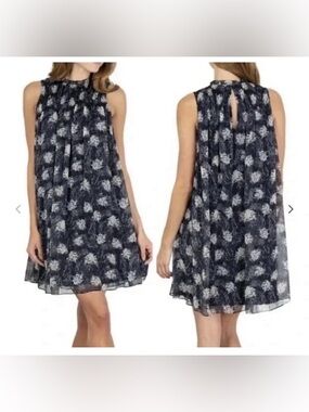 Joie sleeveless floral print chiffon flowy mini dress